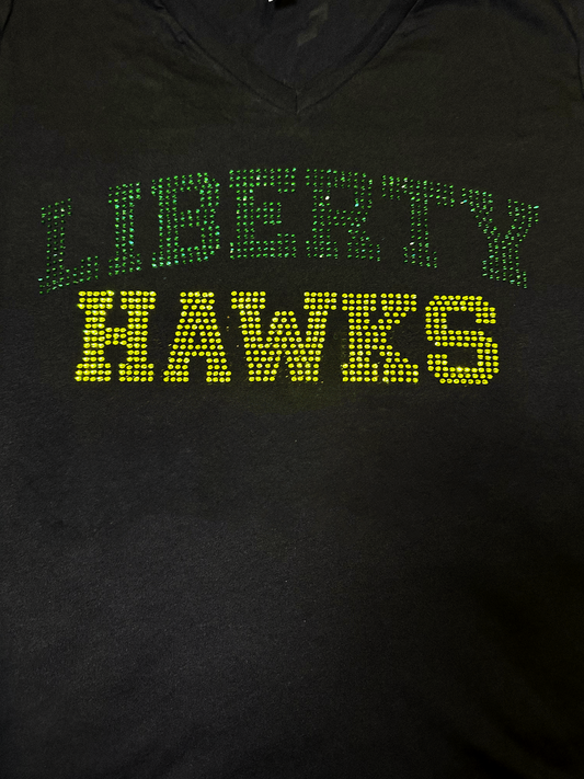 Liberty Hawks Rhinestone Women's V Neck